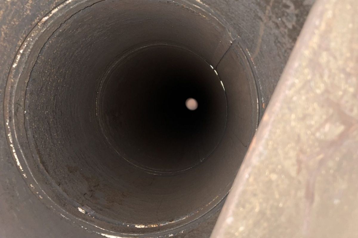 Looking up a clean chimney flue after a sweep